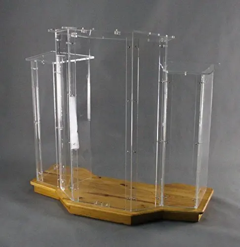 Fixture Displays Podium, Wood Base w/ Clear Ghost Acrylic, lectern, pulpit, 3 tier construction - ASSEMBLY REQUIRED
Fixture Displays Podium, Wood Base w/ Clear Ghost Acrylic, lectern, pulpit, 3 tier construction - ASSEMBLY REQUIRED