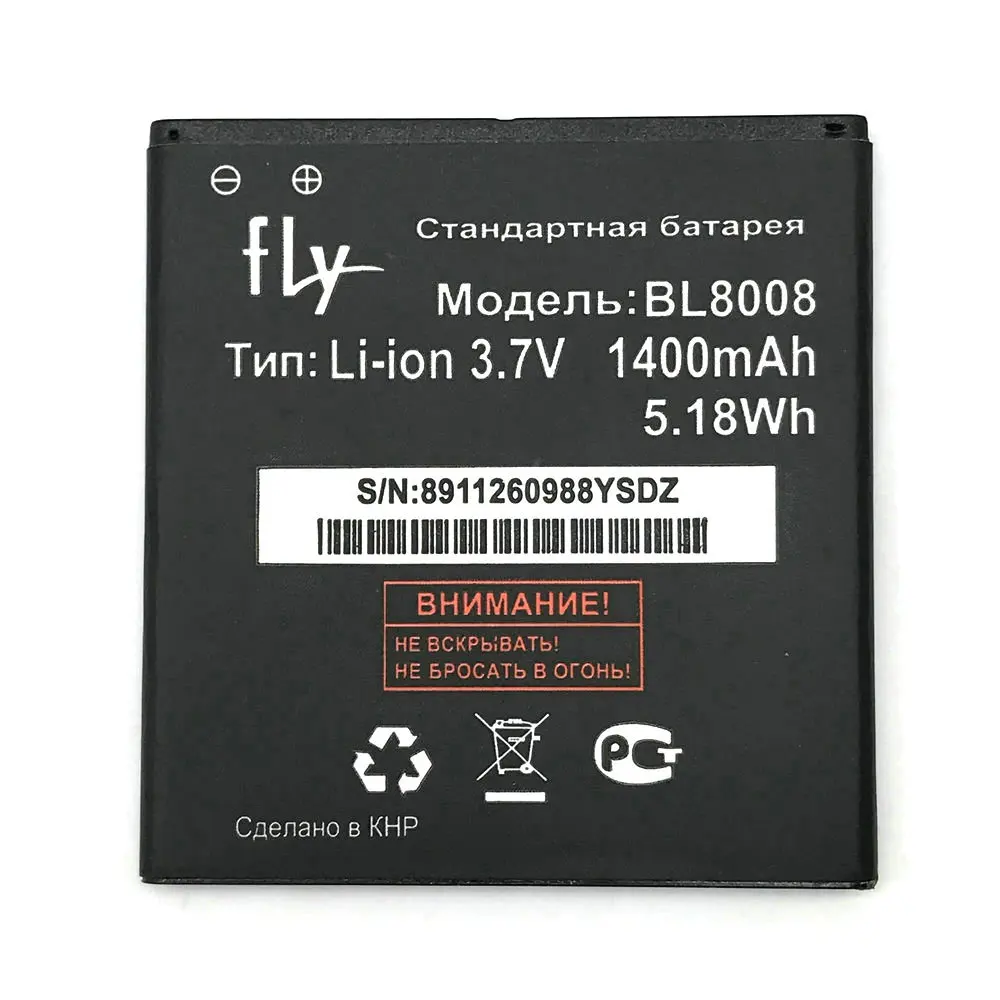 Сменный литий-ионный аккумулятор BL8008 1400 мА · ч для fly | Мобильные телефоны и