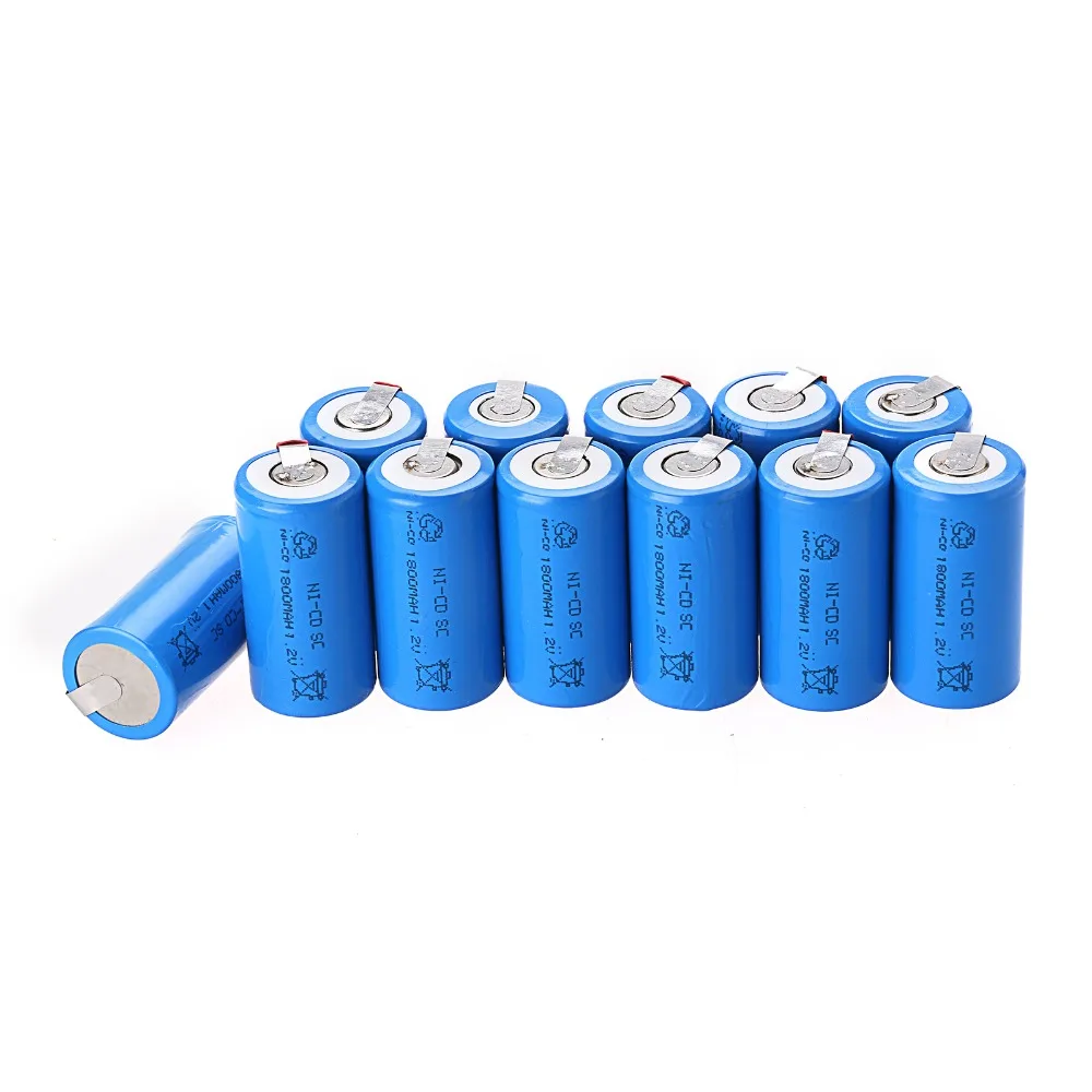 11 PCS Sub C SC battery 1.2V 1800mAh rechargeable battery Ni-Cd battery with tab 4.25*2.2cm--blue color
11 PCS Sub C SC battery 1.2V 1800mAh rechargeable battery Ni-Cd battery with tab 4.25*2.2cm--blue color