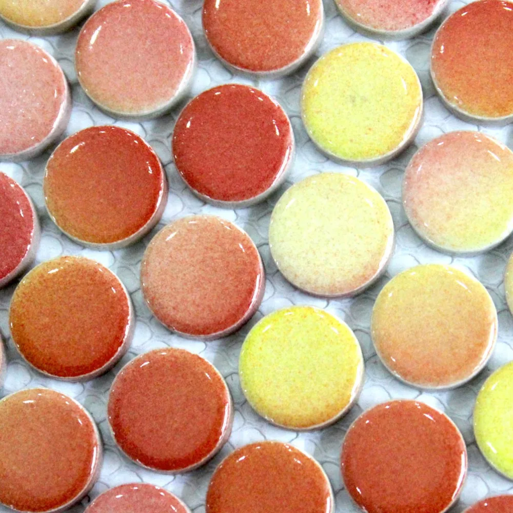fading yellow mixed orange color round ceramic mosaic tiles kitchen backsplash wall bathroom wall and floor tiles
fading yellow mixed orange color round ceramic mosaic tiles kitchen backsplash wall bathroom wall and floor tiles