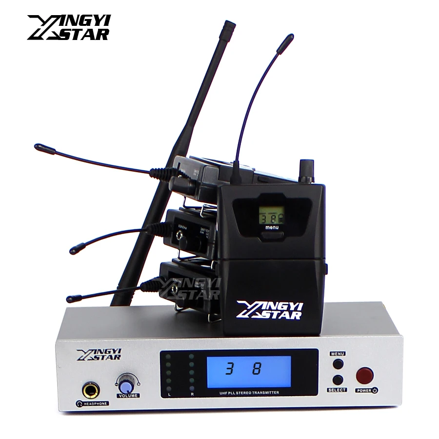 Wireless In Ear Monitor System Professional Stage Performance 4 Bodypack Receiver Stereo in Earphone Monitoring One Transmitter
Wireless In Ear Monitor System Professional Stage Performance 4 Bodypack Receiver Stereo in Earphone Monitoring One Transmitter
