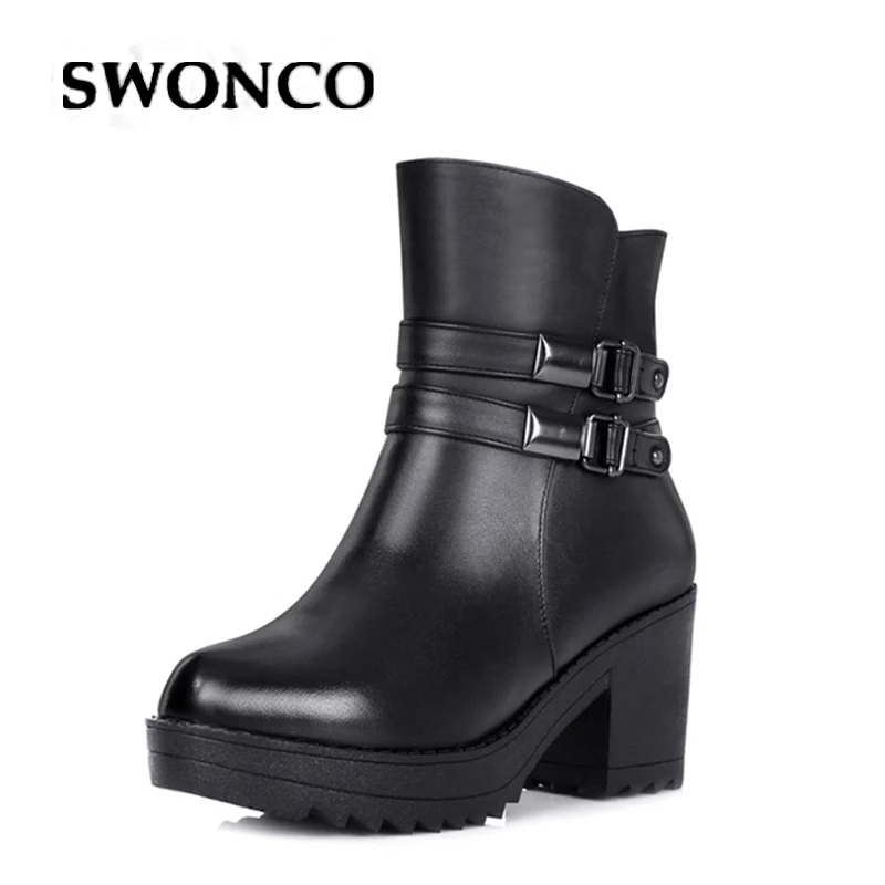 SWONCO Snow Boots For Women Winter Shoes Block Heel 2019 New Ladies Ankle Boots Genuine Leather Black OL Snow Shoes Snowboots
SWONCO Snow Boots For Women Winter Shoes Block Heel 2019 New Ladies Ankle Boots Genuine Leather Black OL Snow Shoes Snowboots