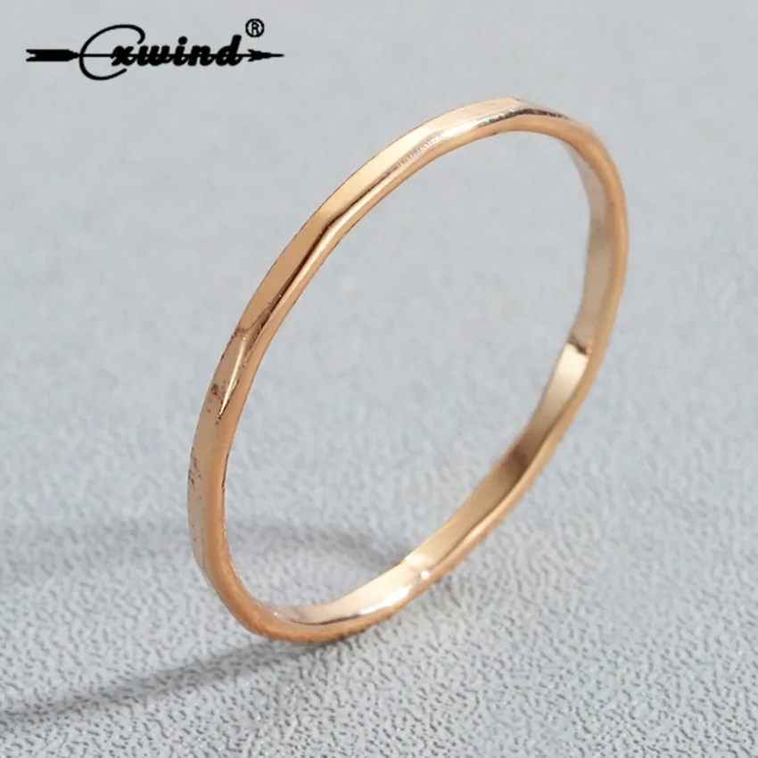 

Cxwind New Simple Design Round Rings female Gold color Wedding Rings for women Lover's Statement Fashion Jewelry Bijoux Gift