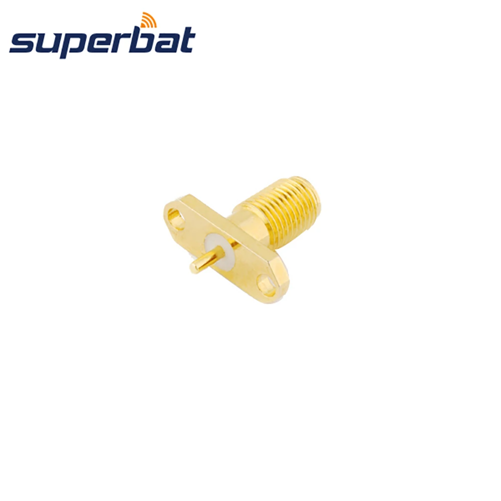Панельный разъем Superbat SMA с 2 отверстиями Гнездовой клеммой для пайки коаксиальный