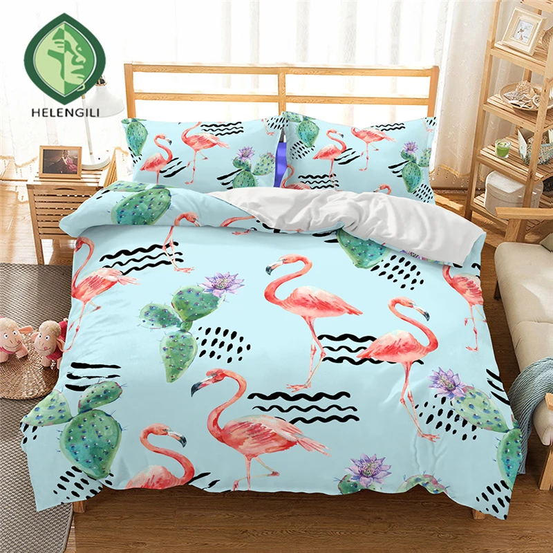 HELENGILI 3D Bedding set Flamingo Print Duvet cover set lifelike bedclothes with pillowcase bed set home Textiles #2-10
HELENGILI 3D Bedding set Flamingo Print Duvet cover set lifelike bedclothes with pillowcase bed set home Textiles #2-10