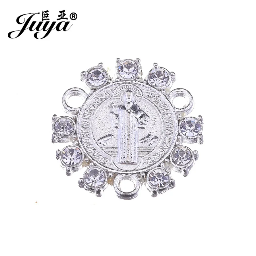 JUYA Jesus Bless You Connector for Jewelry Making 18mm 15pcs Round Golden Plated Matel Charms Connectors with Rhinestone CR0045
JUYA Jesus Bless You Connector for Jewelry Making 18mm 15pcs Round Golden Plated Matel Charms Connectors with Rhinestone CR0045