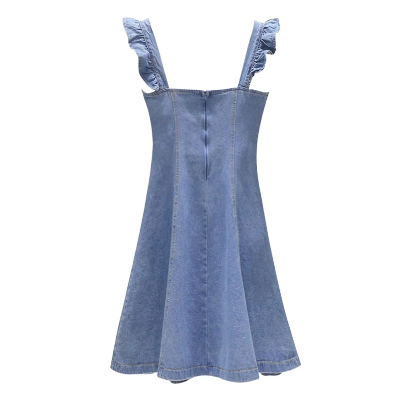 PERHAPS U Blue Denim Tank Sling V Neck A-line Mini Dress High Waist Summer Casual D1405
PERHAPS U Blue Denim Tank Sling V Neck A-line Mini Dress High Waist Summer Casual D1405