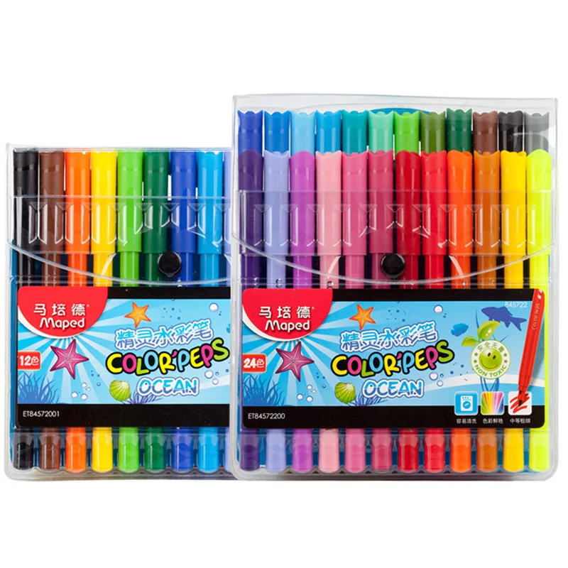 Maped Stationery set 12/24 color elf watercolor pen washable coloring brush painting graffiti children
Maped Stationery set 12/24 color elf watercolor pen washable coloring brush painting graffiti children