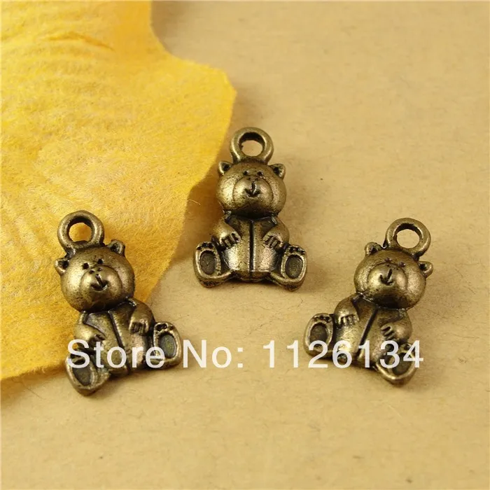 A1914 Alloy Animal Jewelry Findings Antique Bronze Pendant Vintage Metal Charms Cute Bear | Украшения и аксессуары