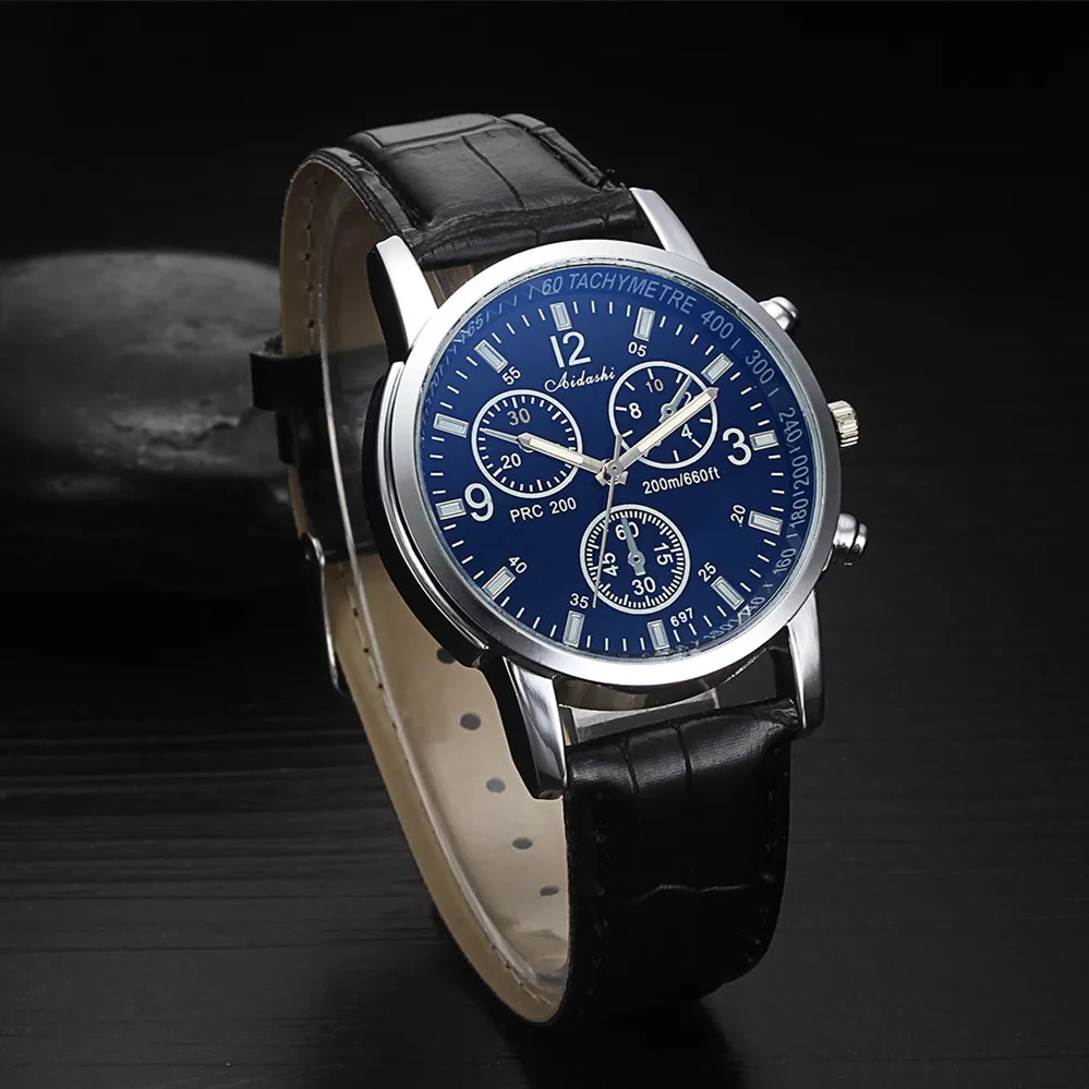 Кварцевые мужские часы с кожаным ремешком Aidashi подарочные Reloj Hombres Erkek Kol
