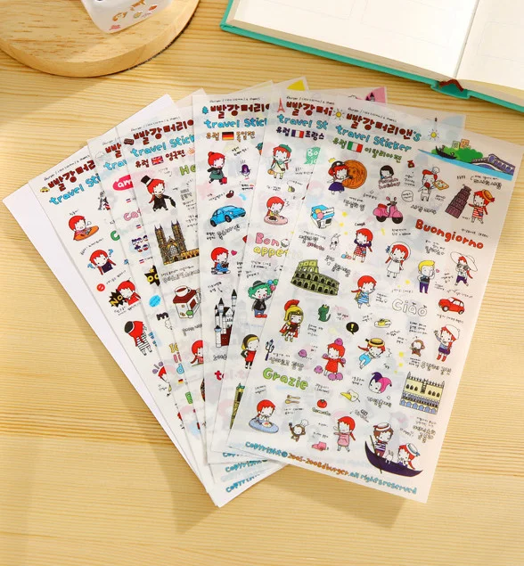 6pcs Cute travel pvc diy decoration sticker for album scrapbooking stationery diary sticker gift for kids
6pcs Cute travel pvc diy decoration sticker for album scrapbooking stationery diary sticker gift for kids