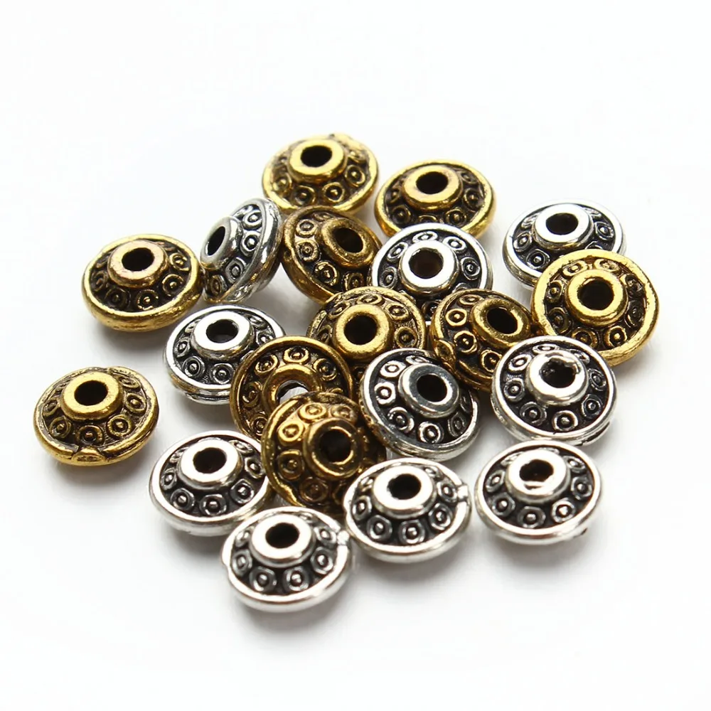 LINSOIR 50pcs/lot 6.5*3.5mm Metal Tibetan Spacer Beads Antique Gold Silver Color European Charm Beads For DIY Jewelry Findings
LINSOIR 50pcs/lot 6.5*3.5mm Metal Tibetan Spacer Beads Antique Gold Silver Color European Charm Beads For DIY Jewelry Findings