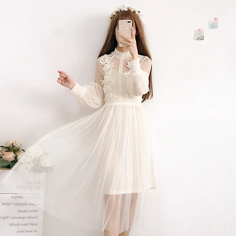 2018 new women's Japanese sweet mesh Lantern Sleeve fluffy dress + suspender dress casual fashion sweet two-piece
2018 new women's Japanese sweet mesh Lantern Sleeve fluffy dress + suspender dress casual fashion sweet two-piece