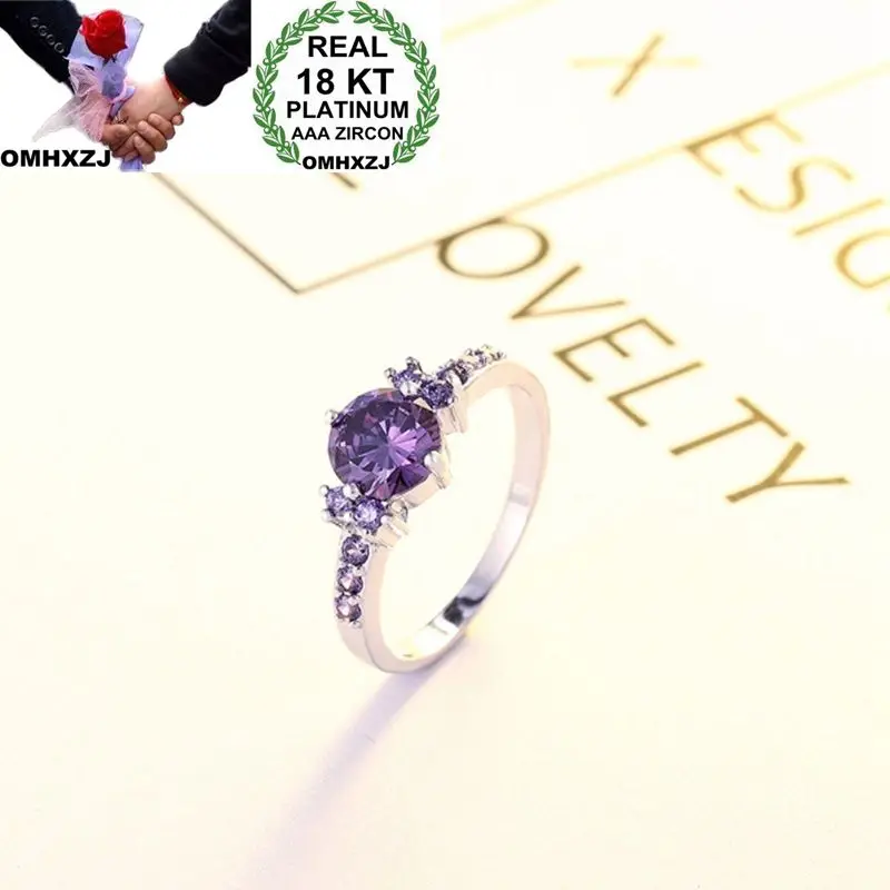 OMHXZJ Wholesale Personality Fashion Woman Girl Party Wedding Gift White Purple Luxury AAA Zircon 18KT White Gold Ring RN60
OMHXZJ Wholesale Personality Fashion Woman Girl Party Wedding Gift White Purple Luxury AAA Zircon 18KT White Gold Ring RN60