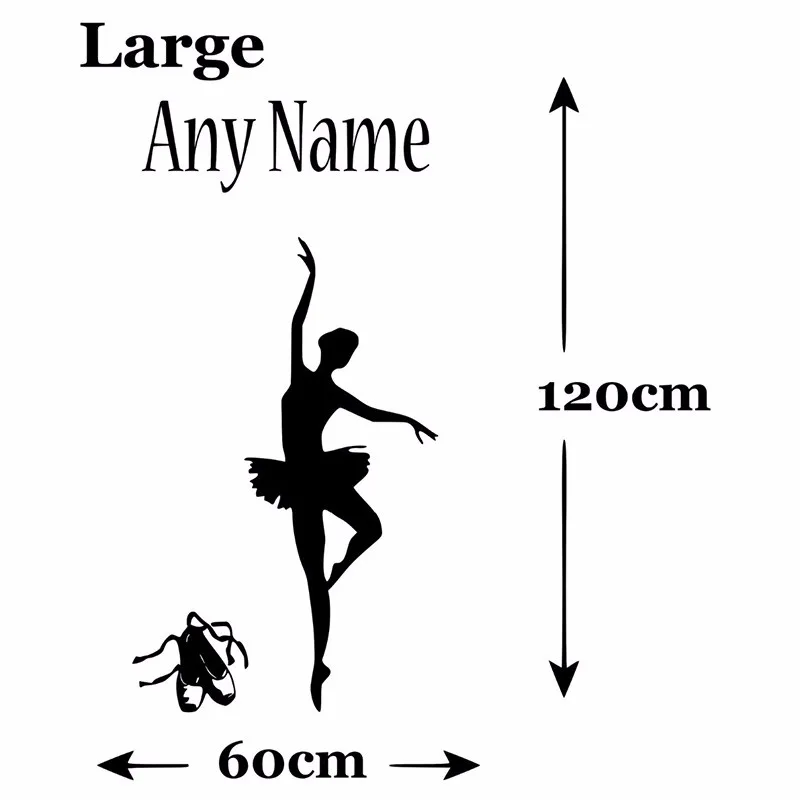 New Elegant Personalized Ballerina Vinyl Wall Sticker Any Name Bedroom Kids Art Decal Gift Living Room Decor Home | Дом и сад