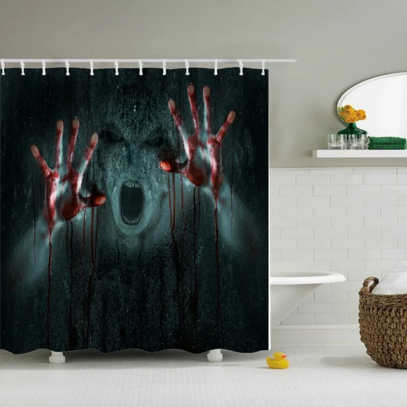 Halloween Bathroom Horror Shower Curtain Ghosts and Blood Hand Curtain Waterproof Mildew proof Shower Curtain Theme Hotel Home
Halloween Bathroom Horror Shower Curtain Ghosts and Blood Hand Curtain Waterproof Mildew proof Shower Curtain Theme Hotel Home