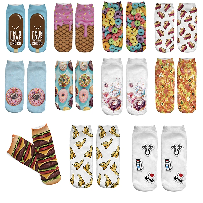 Women 3D Socks Funny Hamburger Donut Dessert Printed Socks Casual Food Theme Low Cut Ankle Sock Free Shipping
Women 3D Socks Funny Hamburger Donut Dessert Printed Socks Casual Food Theme Low Cut Ankle Sock Free Shipping