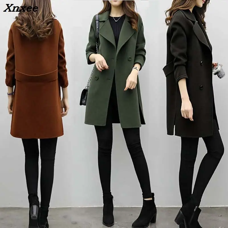 Winter women wool blend ladies long coat female jacket plus size collarcoats Outwear jackets Double-breasted elegant overcoat
Winter women wool blend ladies long coat female jacket plus size collarcoats Outwear jackets Double-breasted elegant overcoat