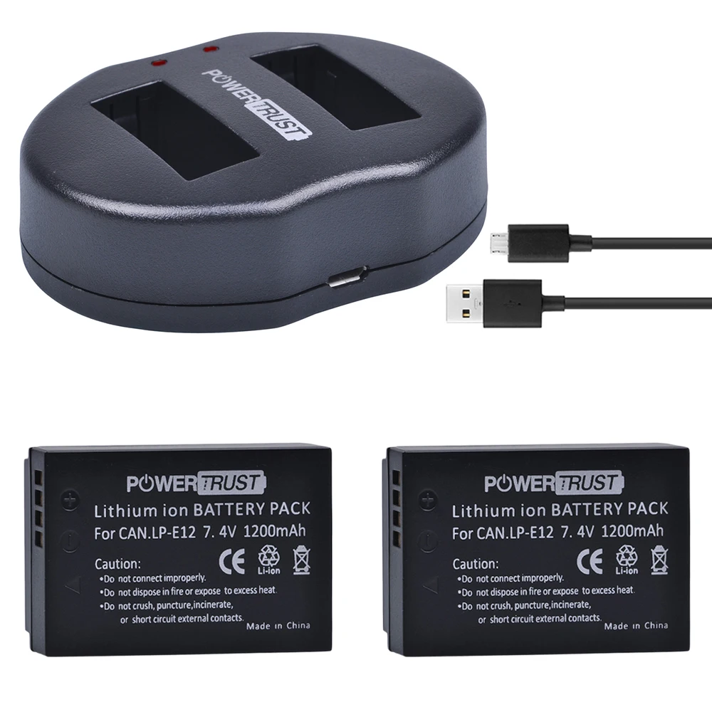 2Pcs LP-E12 LPE12 LP E12 Replacement Batteries + Dual USB Charger For Canon EOS M100 M 100D Kiss X7 Rebel SL1 EOS M10 DSLR
2Pcs LP-E12 LPE12 LP E12 Replacement Batteries + Dual USB Charger For Canon EOS M100 M 100D Kiss X7 Rebel SL1 EOS M10 DSLR