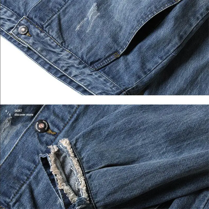Hip Hop Mens Jacket and Coat Japanese Vintage Washed Hole Loose Jean Jackets Fashion Trend Streetwear Cool Denim Coats A5127
Hip Hop Mens Jacket and Coat Japanese Vintage Washed Hole Loose Jean Jackets Fashion Trend Streetwear Cool Denim Coats A5127