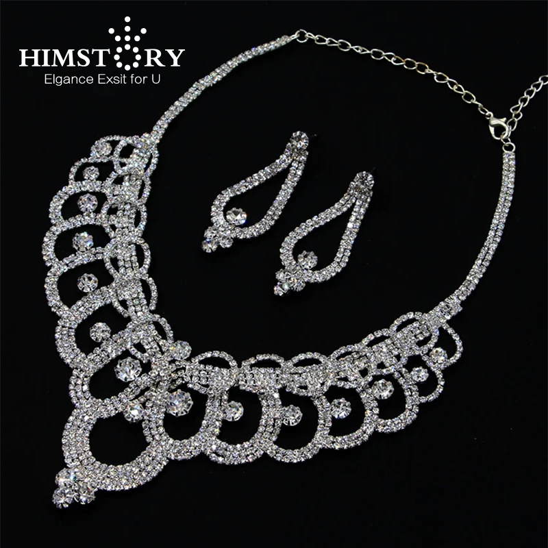 HIMSTORY Crystal Wedding Bridal Bridesmaid Jewelry Sets Alloy Necklace Earrings Jewelrys For Women
HIMSTORY Crystal Wedding Bridal Bridesmaid Jewelry Sets Alloy Necklace Earrings Jewelrys For Women