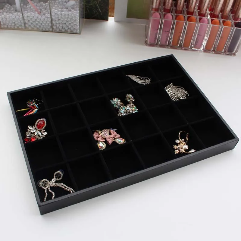 24 Grids Jewelry Organizer Display Case Velvet Tray Necklace Rings Case Box Organizer Jewelry Display Shelf Display Storage
24 Grids Jewelry Organizer Display Case Velvet Tray Necklace Rings Case Box Organizer Jewelry Display Shelf Display Storage