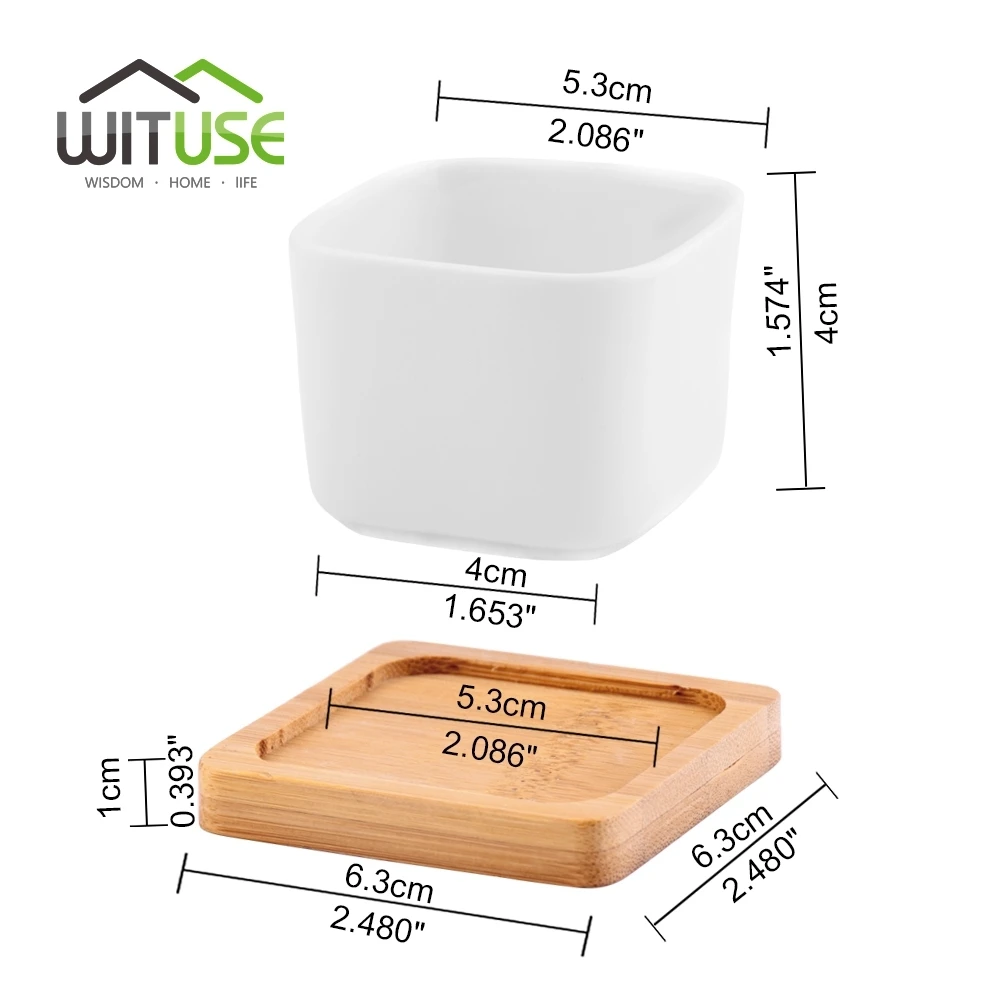 New 6pcs/Set Tiny Bonsai Pot Modern Decorative White Square Ceramic Succulent Plant Flower Pot Planters With 6 Bamboo Holders
New 6pcs/Set Tiny Bonsai Pot Modern Decorative White Square Ceramic Succulent Plant Flower Pot Planters With 6 Bamboo Holders