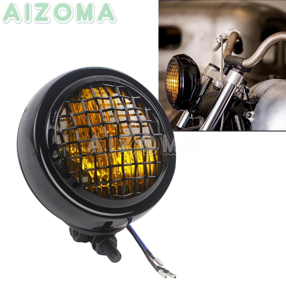 Motorcycle Vintage Style Headlight 4.5'' Amber Lens Headlamp Black Mesh Grill Cover Lights for Harley Sportster Dyna Softail
Motorcycle Vintage Style Headlight 4.5'' Amber Lens Headlamp Black Mesh Grill Cover Lights for Harley Sportster Dyna Softail