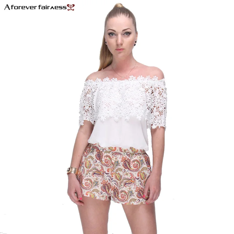 A Forever Summer Women Tops Sexy Slash Neck Tops Casual Off Shoulder Chiffon Lace Blouse Shirts White Blusas Female AFF922
A Forever Summer Women Tops Sexy Slash Neck Tops Casual Off Shoulder Chiffon Lace Blouse Shirts White Blusas Female AFF922