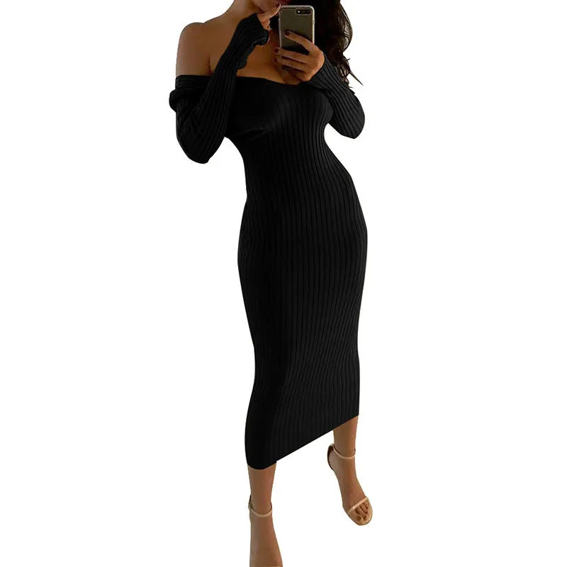 NORMOV Fashion Solid Women Dress Autumn Deep V Neck Long Sleeve Mid Calf Polyester Knitted Sheath Dress Office Lady
NORMOV Fashion Solid Women Dress Autumn Deep V Neck Long Sleeve Mid Calf Polyester Knitted Sheath Dress Office Lady