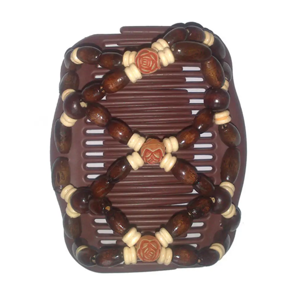 Magic Comb Wood Beads Double Hair Comb Clip Stretchy Women Wooden Beads Hair Combs Clip Stretchy Head Ornaments
Magic Comb Wood Beads Double Hair Comb Clip Stretchy Women Wooden Beads Hair Combs Clip Stretchy Head Ornaments