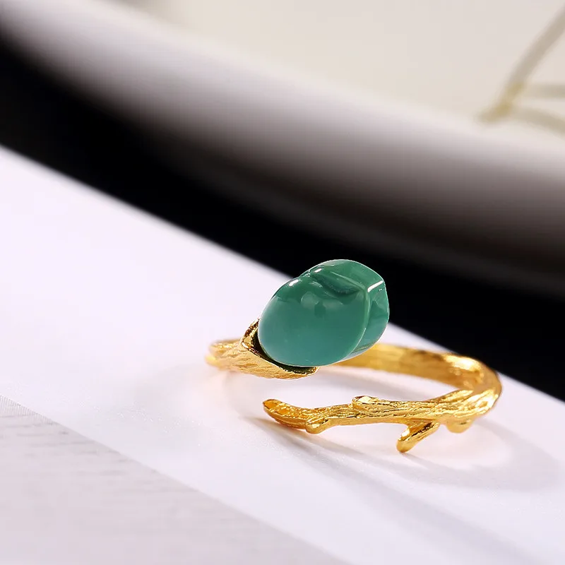 New jinwateryu 925 Sterling silver ring high-end unique ladies opening ring green stone
New jinwateryu 925 Sterling silver ring high-end unique ladies opening ring green stone