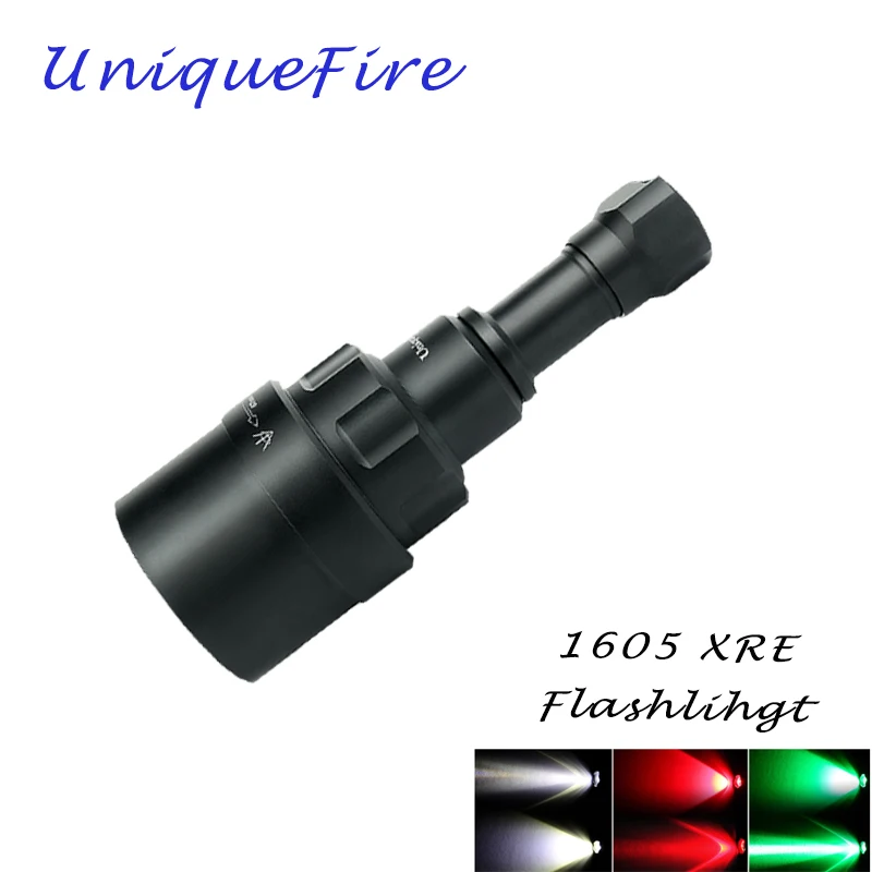 UniqueFire 1605 T67 XRE LED Flashlight(Red/White/Green Light) 3 Modes 300 Lumens Torch Zoomable Lamp Aluminum Torch
UniqueFire 1605 T67 XRE LED Flashlight(Red/White/Green Light) 3 Modes 300 Lumens Torch Zoomable Lamp Aluminum Torch