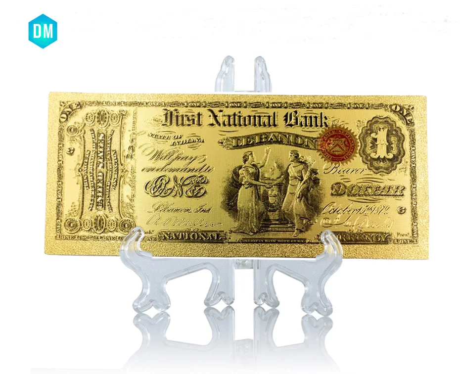 Home Decorative 1 Dollar World Paper Money 24k 999.9 Usd 1 Gold Banknote Value Collection with Stand
Home Decorative 1 Dollar World Paper Money 24k 999.9 Usd 1 Gold Banknote Value Collection with Stand