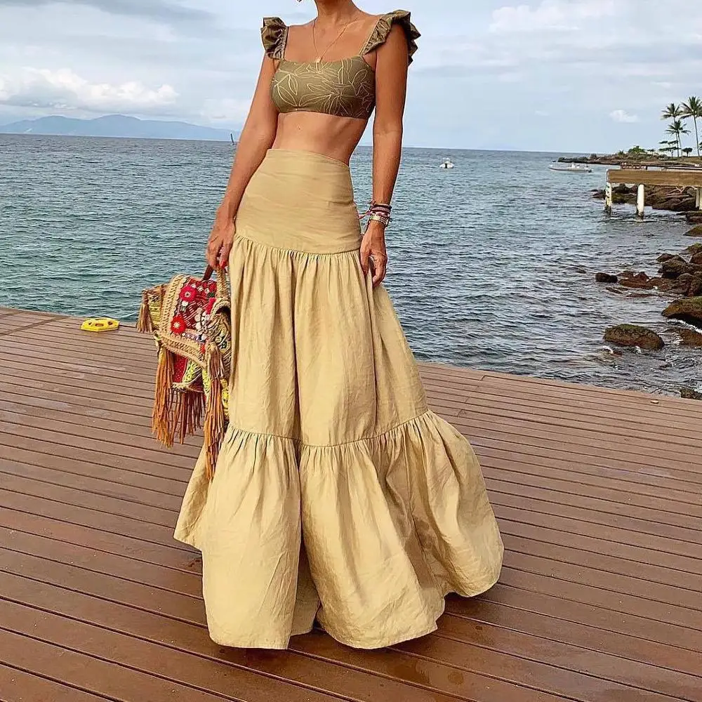 Plus Size Long Skirt Elegant Style Women Pleated Maxi Khaki Skirts 2019 Beach Boho Summer Skirts Faldas Saia Jupe Femme 0515-58
Plus Size Long Skirt Elegant Style Women Pleated Maxi Khaki Skirts 2019 Beach Boho Summer Skirts Faldas Saia Jupe Femme 0515-58