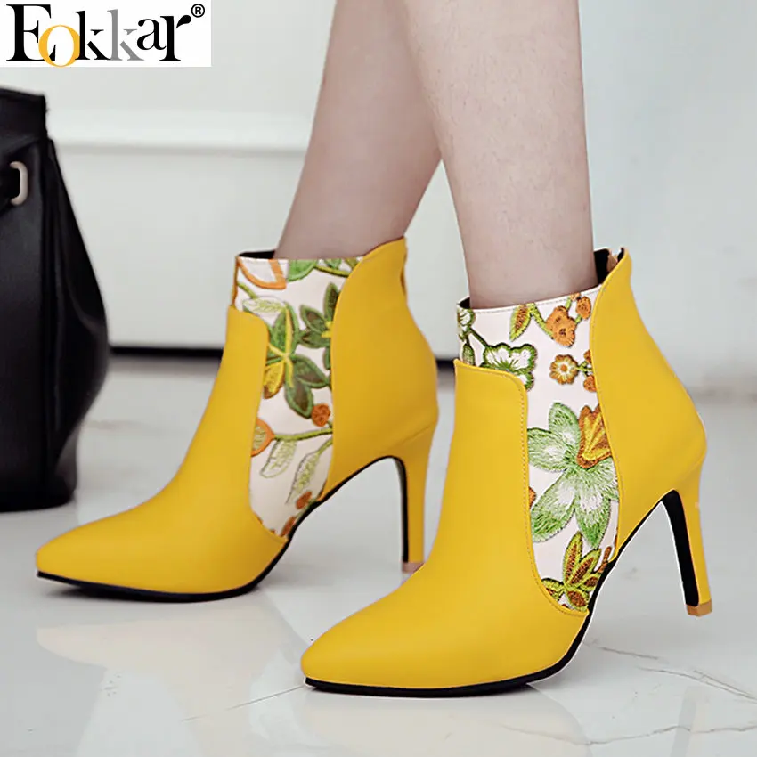 Eokkar 2020 Women Ankle Boots Elegant Winter Boots Thin High Heel Pointed Toe Elegant Women Shoes Ladies Boots Big Size 34-43
Eokkar 2020 Women Ankle Boots Elegant Winter Boots Thin High Heel Pointed Toe Elegant Women Shoes Ladies Boots Big Size 34-43