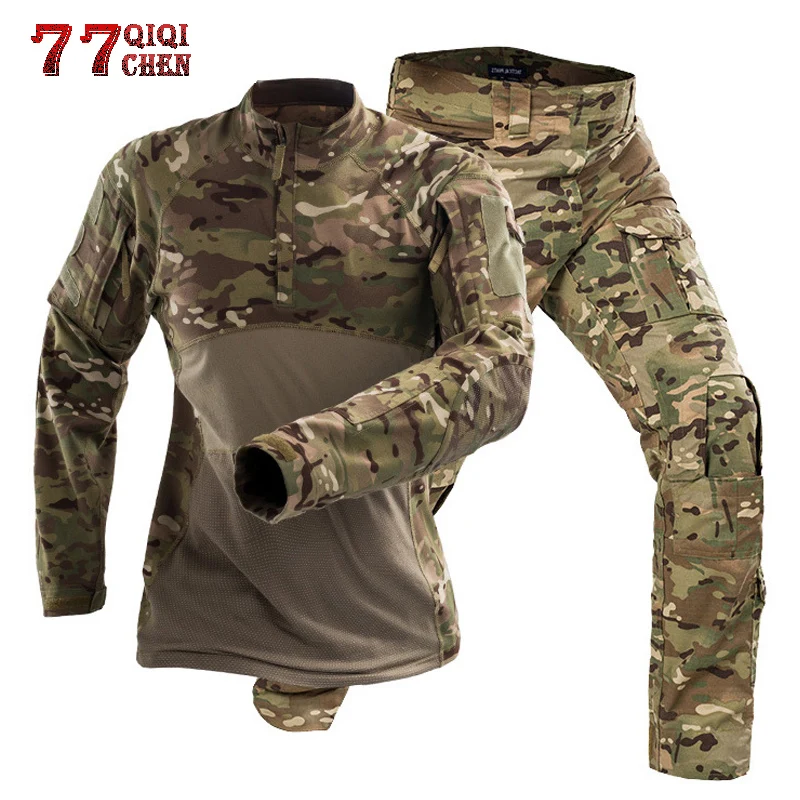 QIQICHEN high quality Camo waterproof Special Force Suits Paintball Breathable military uniform elastic force T-shirt + pants
QIQICHEN high quality Camo waterproof Special Force Suits Paintball Breathable military uniform elastic force T-shirt + pants
