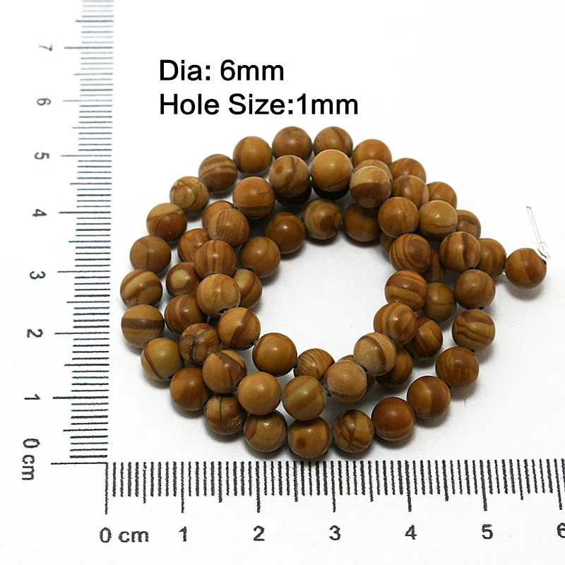 6 мм 15 дюймов/натуральные круглые бусины (окрашенные) для браслетов и ювелирных