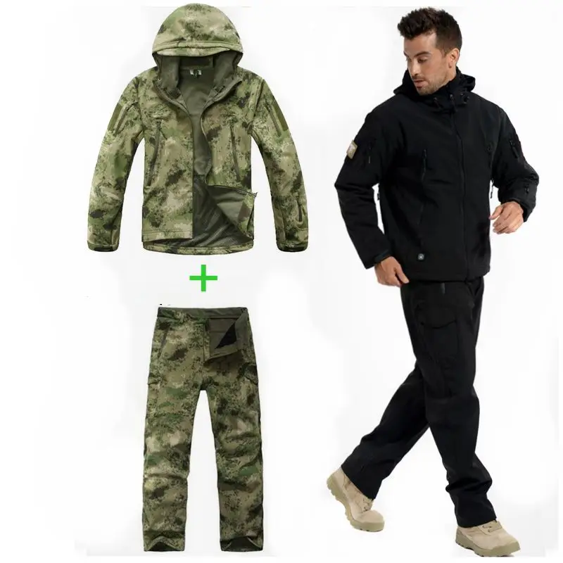 Outdoor Sport Softshell Jackets+Pants Men Camping Hunting Clothes Camouflage Tactical Sets Waterproof Hunting Suits
Outdoor Sport Softshell Jackets+Pants Men Camping Hunting Clothes Camouflage Tactical Sets Waterproof Hunting Suits