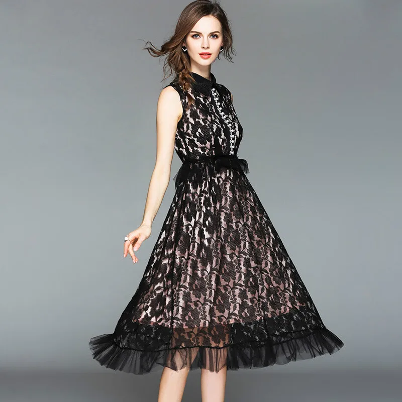 Summer Lace Dress Work Casual Slim Beaded Sleeveless Sexy Tank Dresses Women A-line High Waist Vintage Vestidos TA6146
Summer Lace Dress Work Casual Slim Beaded Sleeveless Sexy Tank Dresses Women A-line High Waist Vintage Vestidos TA6146