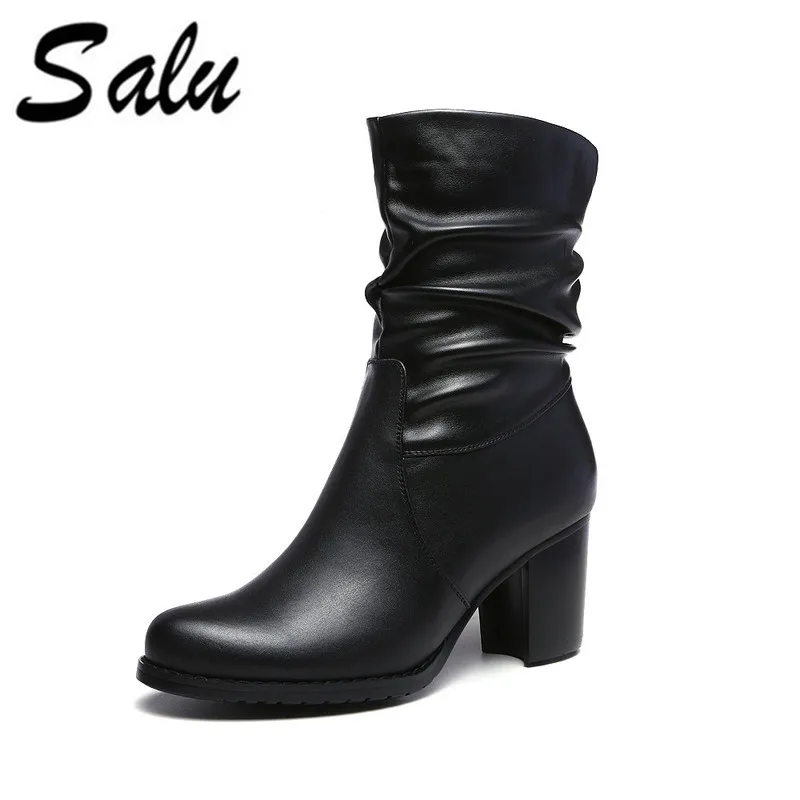 Salu Sexy Women Boots Genuine Leather Winer High Heels mid-calf Boots Shoes Women Fall Ladies Short Boots NEW Zip Big Size
Salu Sexy Women Boots Genuine Leather Winer High Heels mid-calf Boots Shoes Women Fall Ladies Short Boots NEW Zip Big Size