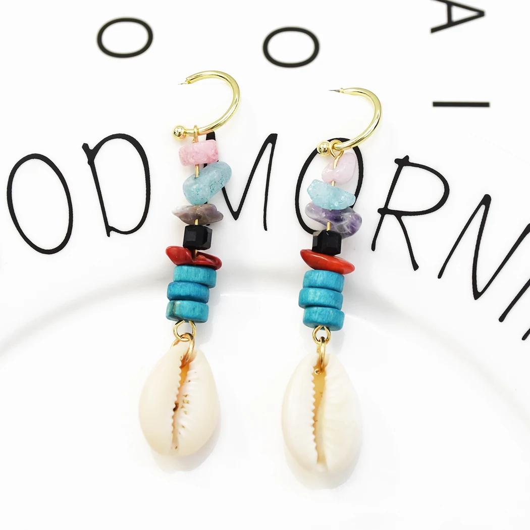 Bohemian Natural Cowrie Shell Crystal Pendant Drop Earrings Gold Long Resin Beaded Dangle Ears Beach Jewelry for Women Bijoux.
Bohemian Natural Cowrie Shell Crystal Pendant Drop Earrings Gold Long Resin Beaded Dangle Ears Beach Jewelry for Women Bijoux.