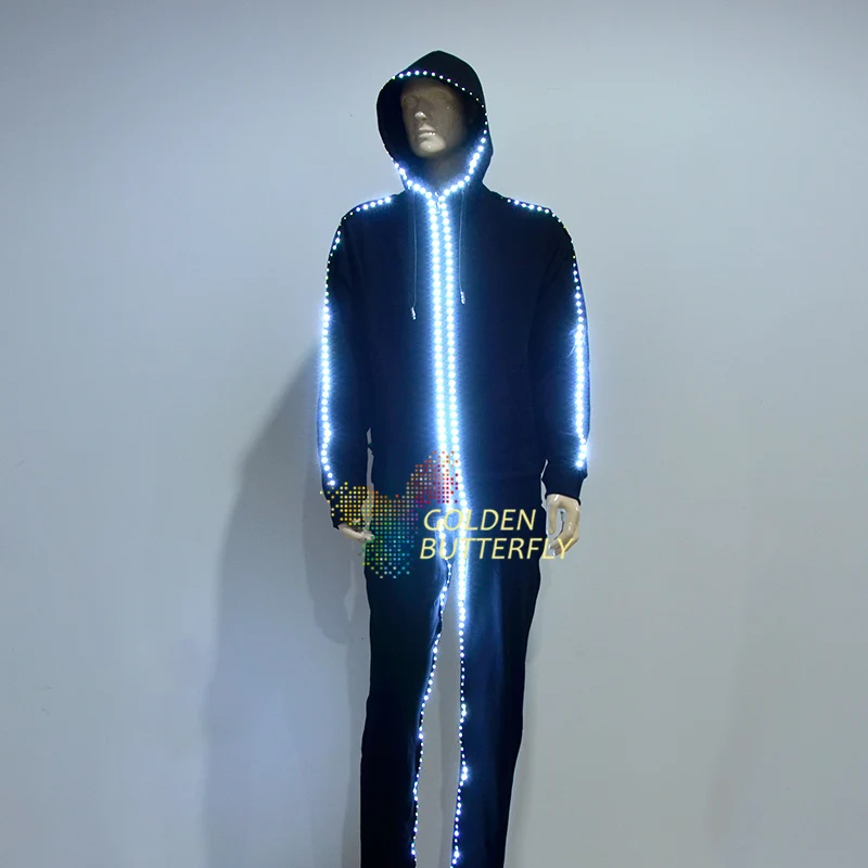 LED performance costume LED light clothing Luminous suit hoodie Sports sweater Hip hop Costume
LED performance costume LED light clothing Luminous suit hoodie Sports sweater Hip hop Costume