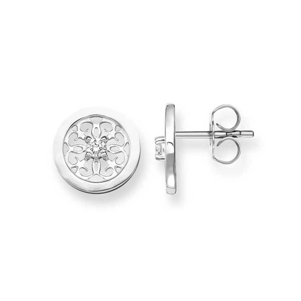 Silver White Zirconia Round Arabesque Stud Earrings Trendy Thomas Style Vine Ornament Ear Stud Earings Jewelry Gift For Women
Silver White Zirconia Round Arabesque Stud Earrings Trendy Thomas Style Vine Ornament Ear Stud Earings Jewelry Gift For Women