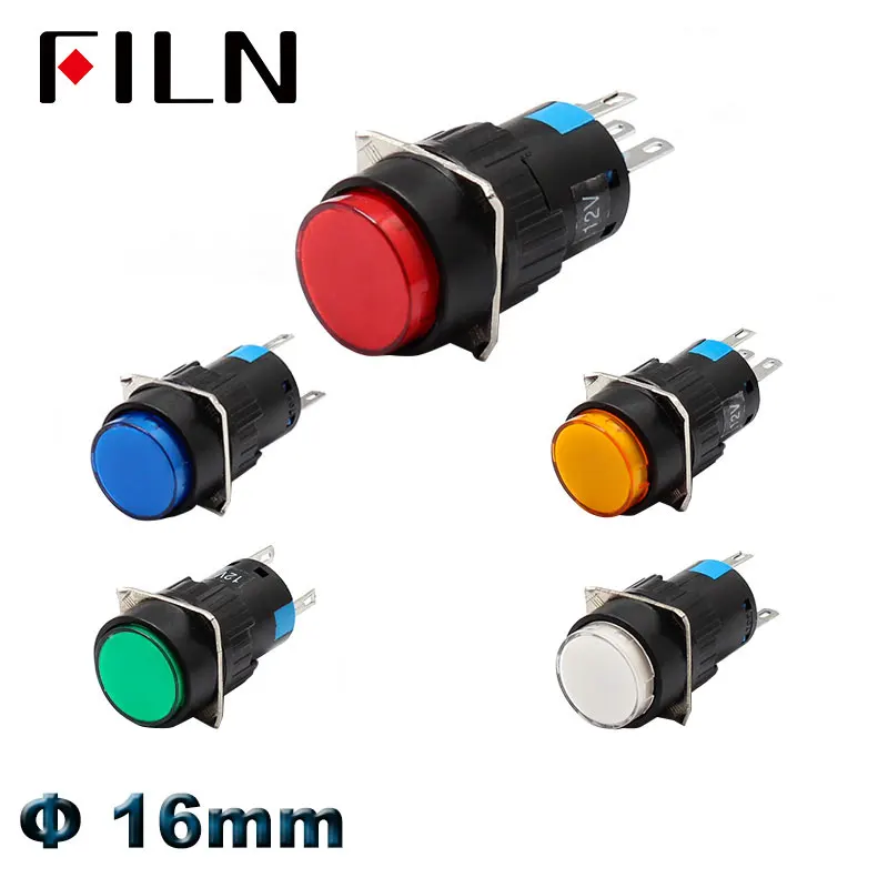 16mm plastic push button switch 12v 24v 220V red yellow blue green led illuminated 1no 1nc momentary latching switch
16mm plastic push button switch 12v 24v 220V red yellow blue green led illuminated 1no 1nc momentary latching switch