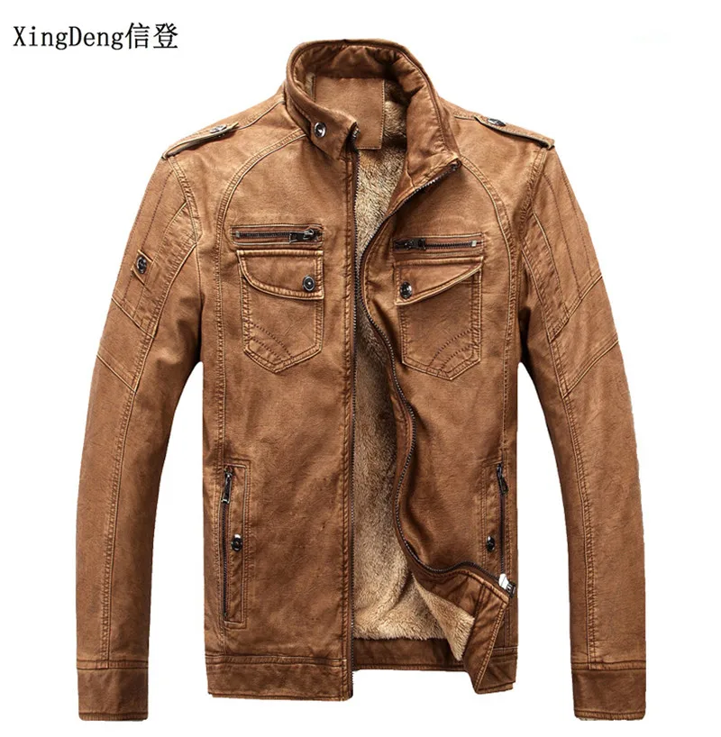 XingDeng Winter thicken vintage wash leather Mens jackets warm casual fashion top coats PU leather male cashmere moto Outerwear
XingDeng Winter thicken vintage wash leather Mens jackets warm casual fashion top coats PU leather male cashmere moto Outerwear