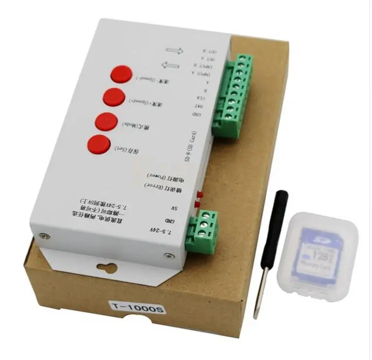 LED T1000S 128 SD Card Pixels Controller,DC5~24V,for WS2801 WS2811 WS2812B LPD6803 LED 2048 strip light lamp
LED T1000S 128 SD Card Pixels Controller,DC5~24V,for WS2801 WS2811 WS2812B LPD6803 LED 2048 strip light lamp