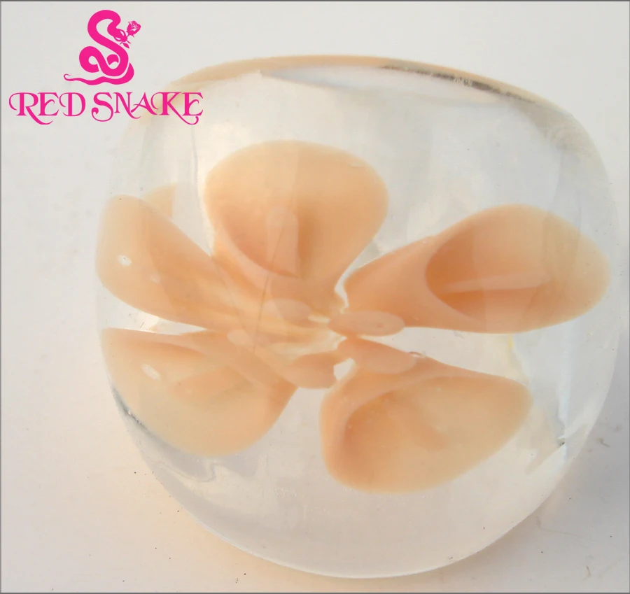 RED SNAKE Fashion Ring Handmade Skin colour Morning glory flower drawing Transparent Murano Glass Rings
RED SNAKE Fashion Ring Handmade Skin colour Morning glory flower drawing Transparent Murano Glass Rings