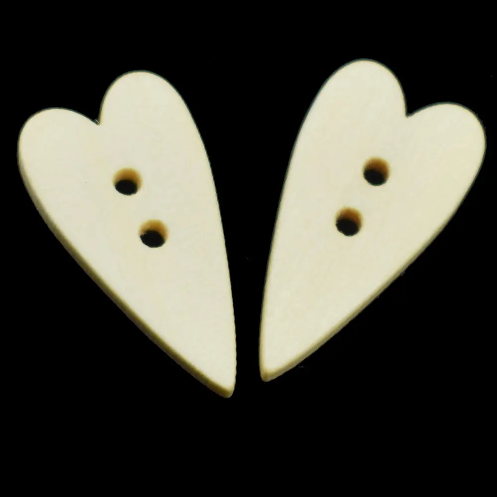 100 шт 2 отверстия деревянные Кнопки любовь деревянная в форме сердца Ремесло для