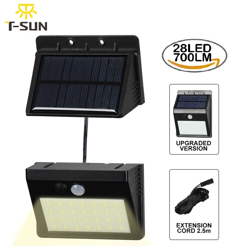 T-SUNRISE 28 LED Solar Light Motion Sensor with Separable Solar Panel Outdoor Garden Solar Lamps Waterproof IP64 Street Light
T-SUNRISE 28 LED Solar Light Motion Sensor with Separable Solar Panel Outdoor Garden Solar Lamps Waterproof IP64 Street Light
